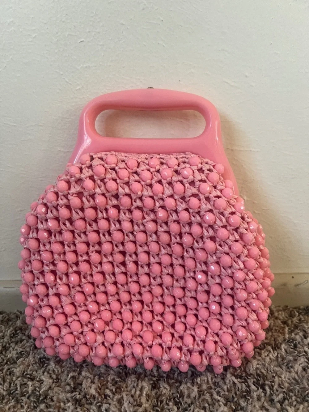 Babette Pink Beaded Vintage Handbag